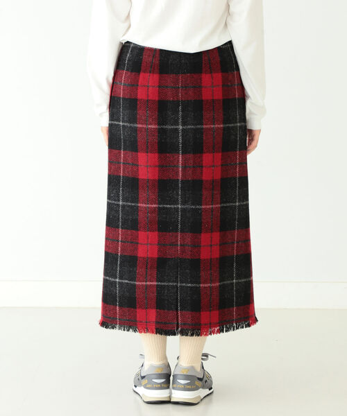 BEAMS BOY(ビームスボーイ)の「BEAMS BOY / ハリスツイード フリンジ スカート(スカート・レディース・ベージュ/レッド・1/2)」の3枚目の写真