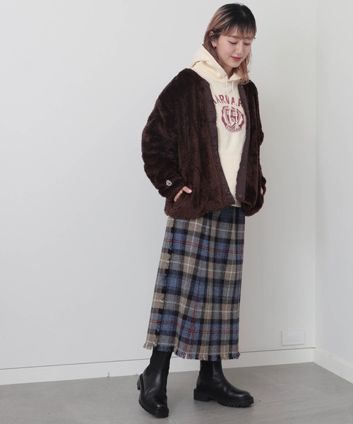 BEAMS BOY(ビームスボーイ)の「BEAMS BOY / ハリスツイード フリンジ スカート(スカート・レディース・ベージュ/レッド・1/2)」の20枚目の写真