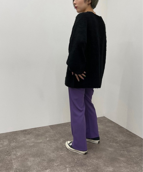 apres jour mignon(アプレジュールミニョン)の「シュエットモヘアライクカーディガン【ZOZOTOWN限定アイテム】(カーディガン/ボレロ・レディース・オレンジ系その他/マスタード/レッド/ブラック/グリーン/グリーン系その他3/ブルー系その他2/ブルー・フリー/X-LARGE)」の12枚目の写真