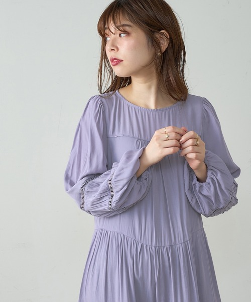 natural couture（ナチュラルクチュール）の「はしごレース使い大人ティアードワンピース（ワンピース・レディース・サックスブルー/ブラック/その他1/ベージュ・FREE）」の16枚目の写真