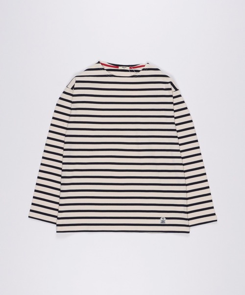 FIDELITY（フィデリティ）の「BORDER L/S REGULAR / バスクボーダーシャツ（Tシャツ/カットソー・メンズ・キナリ/A/カーキ/ネイビー/ベージュ/ブラック/B/オフホワイト/オレンジ/ラベンダー/ダークグリーン/グレー/D/C/アイボリー/ブラウン・X-LARGE/SMALL/MEDIUM/LARGE/FREE）」の13枚目の写真