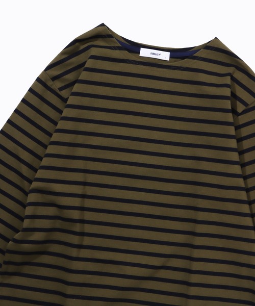 FIDELITY（フィデリティ）の「BORDER L/S REGULAR / バスクボーダーシャツ（Tシャツ/カットソー・メンズ・キナリ/A/カーキ/ネイビー/ベージュ/ブラック/B/オフホワイト/オレンジ/ラベンダー/ダークグリーン/グレー/D/C/アイボリー/ブラウン・X-LARGE/SMALL/MEDIUM/LARGE/FREE）」の20枚目の写真