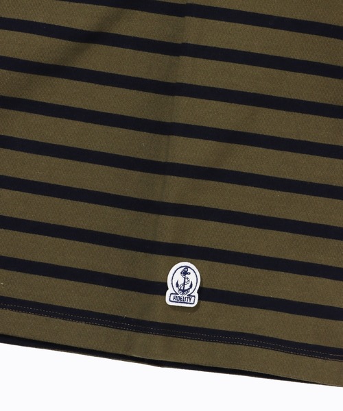 FIDELITY（フィデリティ）の「BORDER L/S REGULAR / バスクボーダーシャツ（Tシャツ/カットソー・メンズ・キナリ/A/カーキ/ネイビー/ベージュ/ブラック/B/オフホワイト/オレンジ/ラベンダー/ダークグリーン/グレー/D/C/アイボリー/ブラウン・X-LARGE/SMALL/MEDIUM/LARGE/FREE）」の19枚目の写真