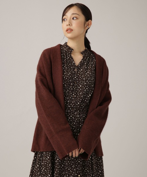 ナノユニバース　ヘアリーダブルフェイス ショールカーディガン 長袖 NANO universe（ナノユニバース）の「ヘアリーダブルフェイス ショール