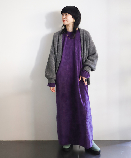 CITYSHOP(シティーショップ)の「VELVETEEN KAFTAN DRESS:ワンピース(ワンピース・レディース・パープル/ネイビー/グリーン・38/36)」の9枚目の写真