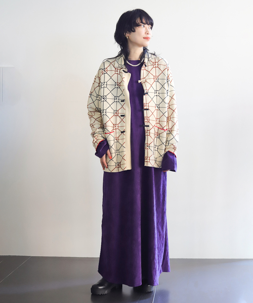 CITYSHOP(シティーショップ)の「VELVETEEN KAFTAN DRESS:ワンピース(ワンピース・レディース・パープル/ネイビー/グリーン・38/36)」の10枚目の写真