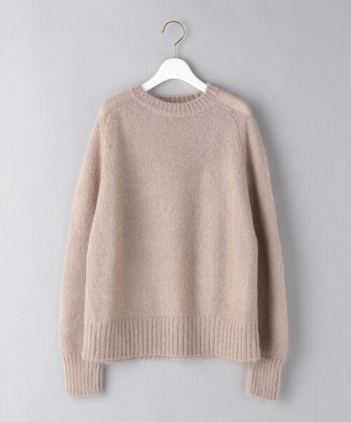 UNITED ARROWS（ユナイテッドアローズ）の「＜UNITED ARROWS＞モヘヤ/ウール クルーネック ニット W◆（ニット/セーター・レディース・ベージュ/ブラック/ケリー・FREE）」の14枚目の写真