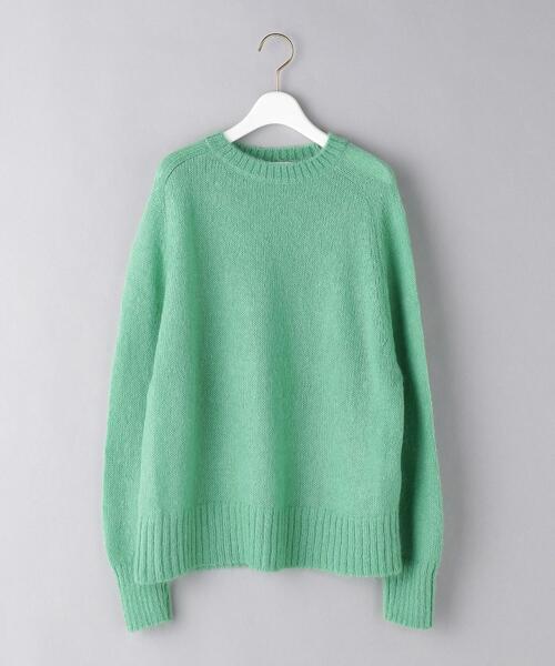 UNITED ARROWS（ユナイテッドアローズ）の「＜UNITED ARROWS＞モヘヤ/ウール クルーネック ニット W◆（ニット/セーター・レディース・ベージュ/ブラック/ケリー・FREE）」の22枚目の写真