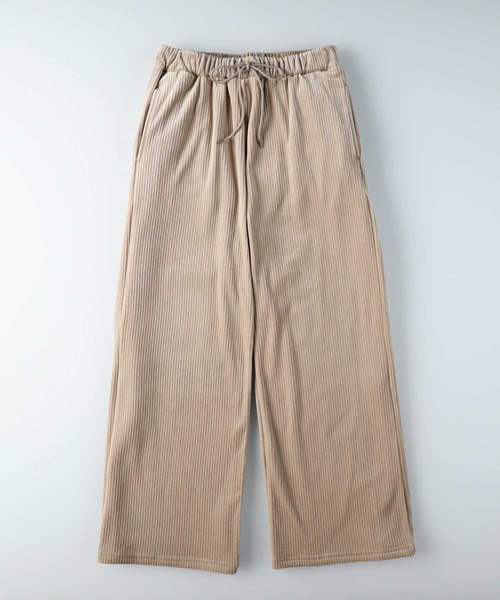 HONEYSUCKLE ROSE（ハニーサックルローズ）の「【HONEYSUCKLE ROSE】ベロアコールワイドパンツ（その他パンツ・レディース・ピンク/ダークグレー/ブラック/オフホワイト/グリーン/ベージュ・L/M）」の10枚目の写真