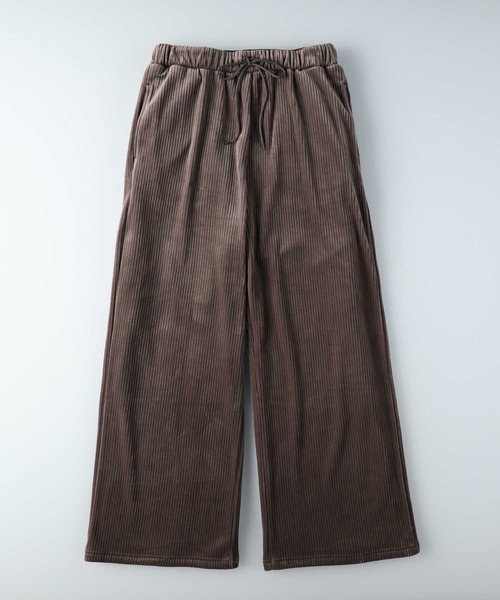 HONEYSUCKLE ROSE（ハニーサックルローズ）の「【HONEYSUCKLE ROSE】ベロアコールワイドパンツ（その他パンツ・レディース・ピンク/ダークグレー/ブラック/オフホワイト/グリーン/ベージュ・L/M）」の9枚目の写真