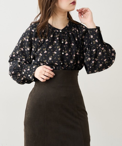 natural couture(ナチュラルクチュール)の「【WEB限定】たっぷりギャザーラグランパール釦ブラウス(シャツ/ブラウス・レディース・アイボリー/スミクロ/ミント/ピンクベージュ/その他1/その他2・FREE)」の6枚目の写真