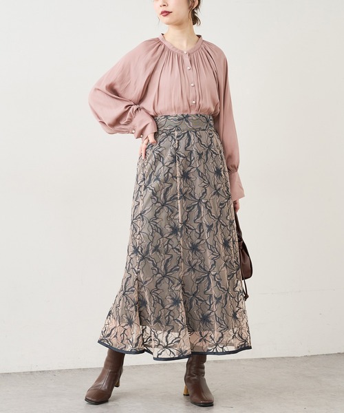 natural couture(ナチュラルクチュール)の「【WEB限定】たっぷりギャザーラグランパール釦ブラウス(シャツ/ブラウス・レディース・アイボリー/スミクロ/ミント/ピンクベージュ/その他1/その他2・FREE)」の17枚目の写真