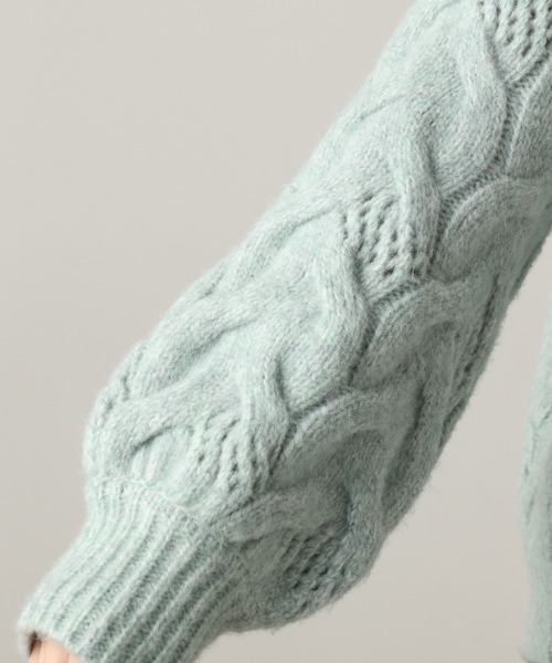 natural couture（ナチュラルクチュール）の「【WEB限定カラー有り】ガーリーなメランジケーブルニット（ニット/セーター・レディース・チャコールグレー/ピンク/ミント/ラベンダー/ライトベージュ・FREE）」の19枚目の写真
