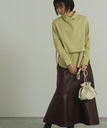 【低身長向けサイズ】美シルエットフェイクレザーマーメイドスカート