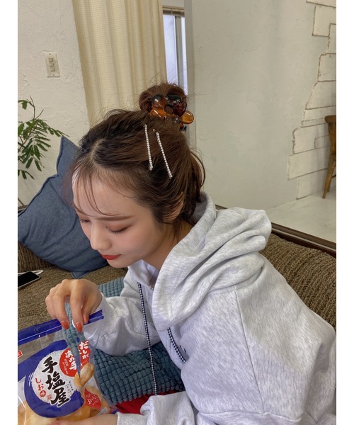 JUMELLE（ジュメロ）の「ビッグフラワークリップ（バレッタ/ヘアクリップ・レディース・ブラウン・FREE）」の6枚目の写真