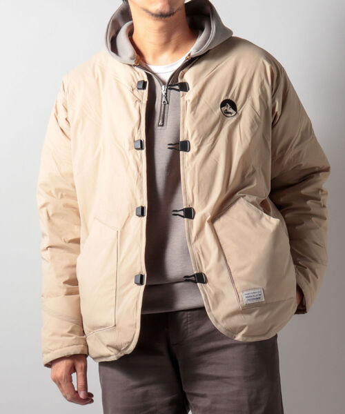GERRY / NOCOLLAR DOWN JACKET/ダウンジャケット/L/ナイロン/KHK/RGR-019D10 GERRY（ジェリー）の「【GERRY/ジェリー】NOCOLLAR DOWN JACKET #RGR