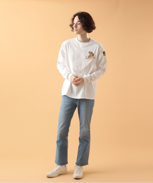AVIREX(アヴィレックス)の「スーベニア ロングスリーブ Tシャツ / SOUVENIR LONG SLEEVE T-SHIRT / アヴィレックス / AVIREX(Tシャツ/カットソー・メンズ・ライトグレー/ブラック/オフホワイト/カーキ/ライトピンク・MEDIUM/LARGE/X-LARGE/XX-LARGE)」の13枚目の写真
