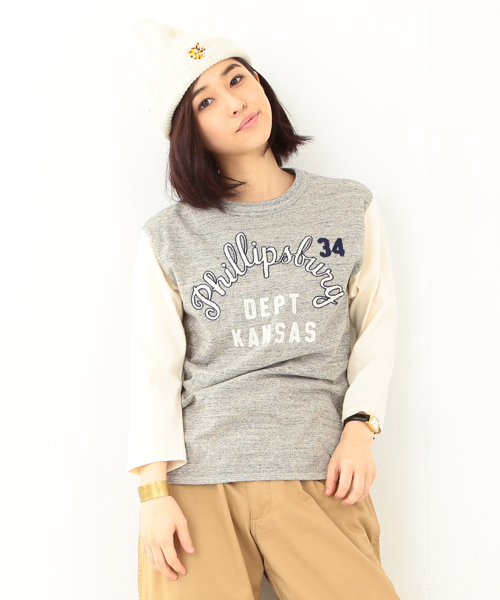 BEAMS BOY（ビームスボーイ）の「●CHESWICK / Baseball 7分袖 TEE 15SS（Tシャツ/カットソー・レディース・ホワイト系その他/グレー系その他・ONE SIZE）」の2枚目の写真