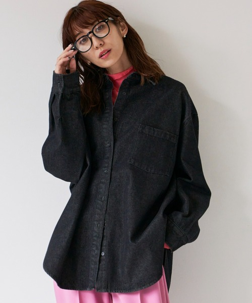 Auntie Rosa Holiday(アンティローザホリデー)の「オーバーサイズブラックデニムシャツ(シャツ/ブラウス・レディース・ブラック・FREE)」の18枚目の写真