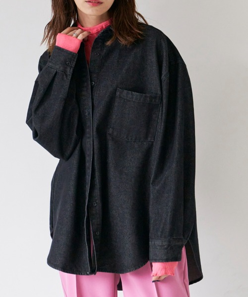 Auntie Rosa Holiday(アンティローザホリデー)の「オーバーサイズブラックデニムシャツ(シャツ/ブラウス・レディース・ブラック・FREE)」の2枚目の写真