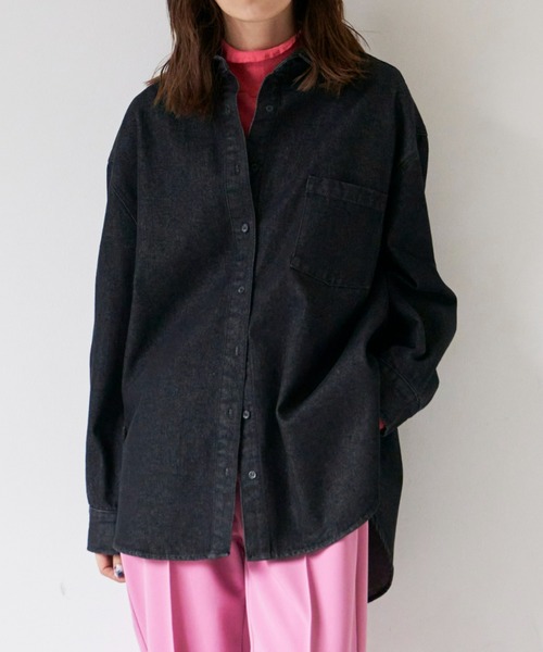 Auntie Rosa Holiday(アンティローザホリデー)の「オーバーサイズブラックデニムシャツ(シャツ/ブラウス・レディース・ブラック・FREE)」の8枚目の写真