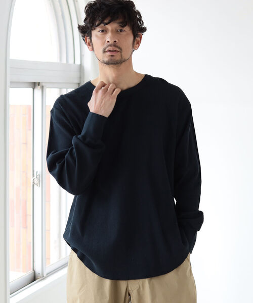 B:MING by BEAMS(ビーミングバイビームス)の「B:MING by BEAMS / リラックスフィット サーマル カットソー(Tシャツ/カットソー・メンズ・ライトグレー/ブラック/オフホワイト・SMALL/MEDIUM/LARGE/X-LARGE)」の9枚目の写真