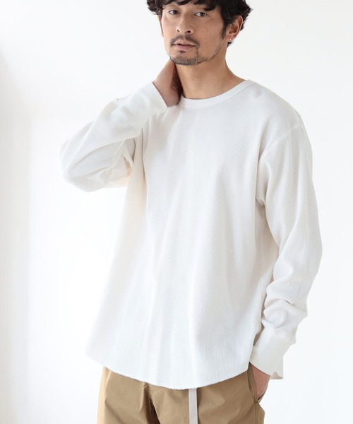 B:MING by BEAMS(ビーミングバイビームス)の「B:MING by BEAMS / リラックスフィット サーマル カットソー(Tシャツ/カットソー・メンズ・ライトグレー/ブラック/オフホワイト・SMALL/MEDIUM/LARGE/X-LARGE)」の2枚目の写真