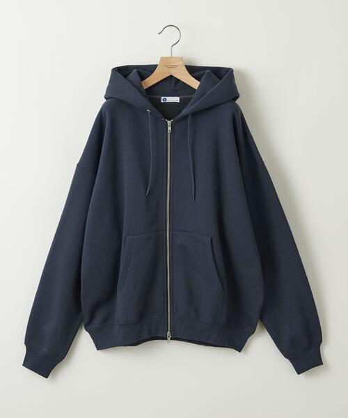 info. BEAUTY&YOUTH（インフォビューティアンドユース）の「【WEB限定】 ＜info. BEAUTY&YOUTH＞ スーパービッグ スウェット ジップパーカー（パーカー・メンズ・ダークグレー/ロイヤルブルー/グレー/ホワイト・XL/M/L）」の4枚目の写真