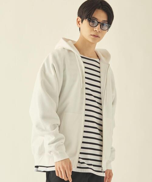 info. BEAUTY&YOUTH(インフォビューティアンドユース)の「【WEB限定】 <info. BEAUTY&YOUTH> スーパービッグ スウェット ジップパーカー(パーカー・メンズ・ホワイト/グレー/ダークグレー/ロイヤルブルー/ブラック・M/L/XL)」の10枚目の写真