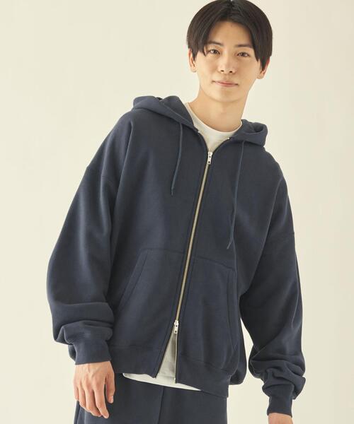 info. BEAUTY&YOUTH(インフォビューティアンドユース)の「【WEB限定】 <info. BEAUTY&YOUTH> スーパービッグ スウェット ジップパーカー(パーカー・メンズ・ホワイト/グレー/ダークグレー/ロイヤルブルー/ブラック・M/L/XL)」の18枚目の写真