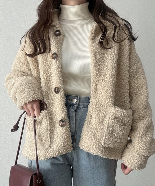 Cham.(チャム)の「ボアコート(ブルゾン・レディース・ブラウン/ブルー/ホワイト・FREE)」の18枚目の写真