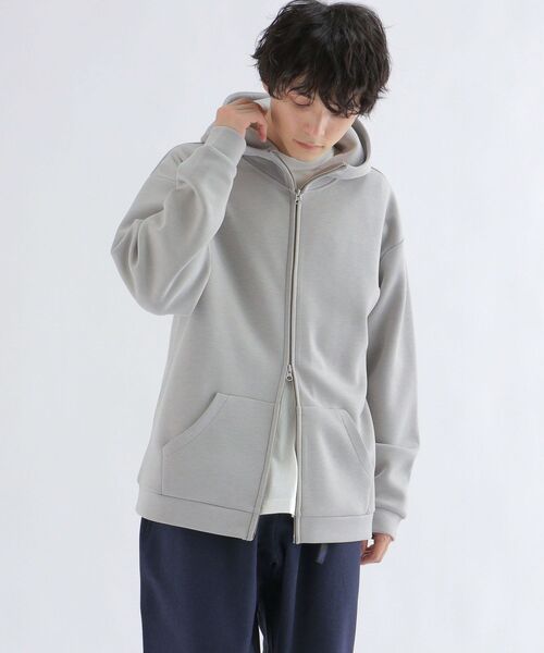 SHIPS any(シップス エニィ)の「SHIPS any: ワイドシルエット ポンチ ジップアップ パーカー◇(パーカー・メンズ・ブラック/グレー/ベージュ/ピンク・X-LARGE/SMALL/MEDIUM/LARGE)」の6枚目の写真