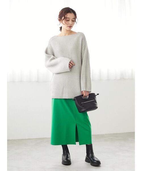 Petit fleur(プチフルール)の「・Petit Fleur バイカラーストライプニット*(ニット/セーター・レディース・グレー/オレンジ/グリーン/ラベンダー・FREE)」の19枚目の写真