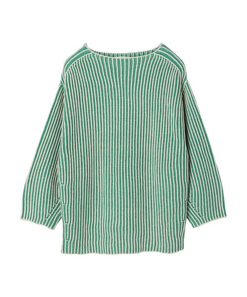 Petit fleur(プチフルール)の「・Petit Fleur バイカラーストライプニット*(ニット/セーター・レディース・グレー/オレンジ/グリーン/ラベンダー・FREE)」の17枚目の写真