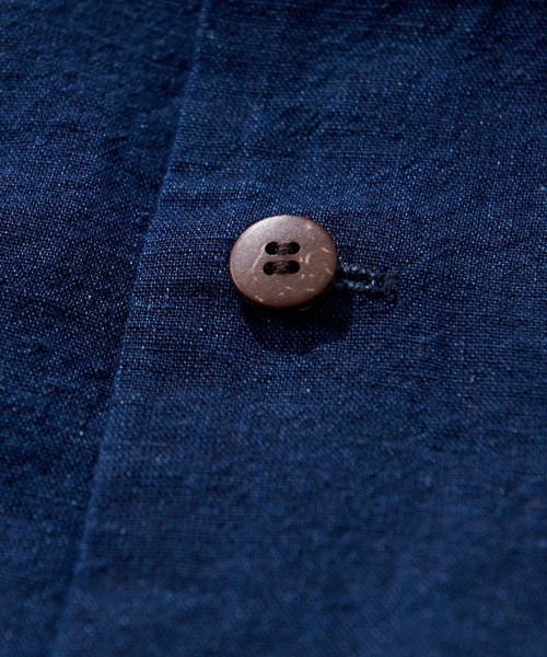 TOBILA（トビラ）の「綿麻インディゴ刺繍オープンカラーシャツユニセックス（シャツ/ブラウス・レディース・ホワイト/ライトブルー/インディゴブルー・M）」の20枚目の写真