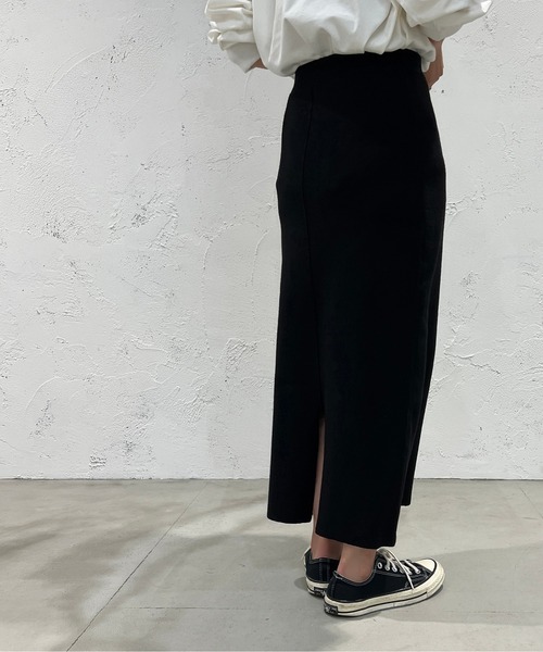 apres jour mignon(アプレジュールミニョン)の「ニットナロースカート【ZOZOTOWN限定アイテム】(スカート・レディース・ブラック/パープル/オレンジ・SMALL/MEDIUM/X-LARGE)」の6枚目の写真