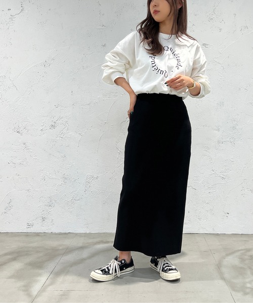 apres jour mignon(アプレジュールミニョン)の「ニットナロースカート【ZOZOTOWN限定アイテム】(スカート・レディース・ブラック/パープル/オレンジ・SMALL/MEDIUM/X-LARGE)」の8枚目の写真