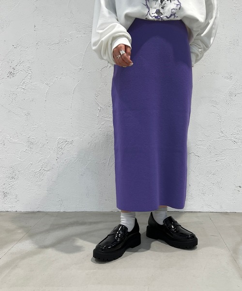 apres jour mignon(アプレジュールミニョン)の「ニットナロースカート【ZOZOTOWN限定アイテム】(スカート・レディース・ブラック/パープル/オレンジ・SMALL/MEDIUM/X-LARGE)」の11枚目の写真