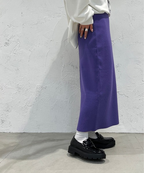 apres jour mignon(アプレジュールミニョン)の「ニットナロースカート【ZOZOTOWN限定アイテム】(スカート・レディース・ブラック/パープル/オレンジ・SMALL/MEDIUM/X-LARGE)」の12枚目の写真