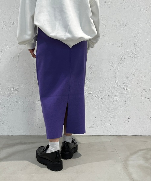 apres jour mignon(アプレジュールミニョン)の「ニットナロースカート【ZOZOTOWN限定アイテム】(スカート・レディース・ブラック/パープル/オレンジ・SMALL/MEDIUM/X-LARGE)」の13枚目の写真