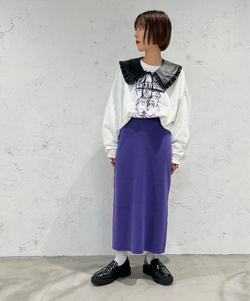 apres jour mignon(アプレジュールミニョン)の「ニットナロースカート【ZOZOTOWN限定アイテム】(スカート・レディース・ブラック/パープル/オレンジ・SMALL/MEDIUM/X-LARGE)」の15枚目の写真