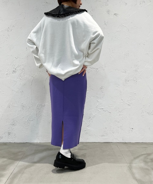 apres jour mignon(アプレジュールミニョン)の「ニットナロースカート【ZOZOTOWN限定アイテム】(スカート・レディース・ブラック/パープル/オレンジ・SMALL/MEDIUM/X-LARGE)」の16枚目の写真
