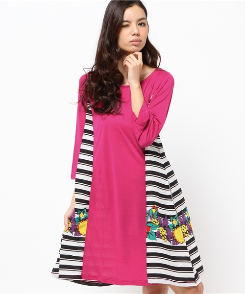 チャイハネ(チャイハネ)の「【チャイハネ】フルーツ×ボーダーワンピース(yul)(ワンピース・レディース・ピンク/イエロー/ブルー・FREE)」の16枚目の写真