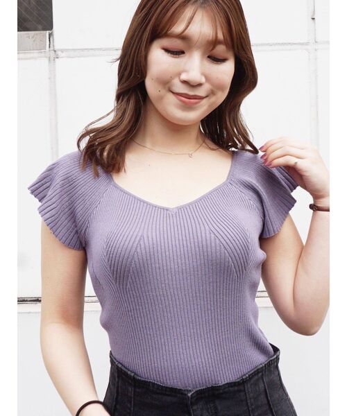 MERCURYDUO（マーキュリーデュオ）の「2WAYフレアスリーブコンパクトニット（ニット/セーター・レディース・ラベンダー/ピンク/オフホワイト/ブラウン・FREE）」の20枚目の写真