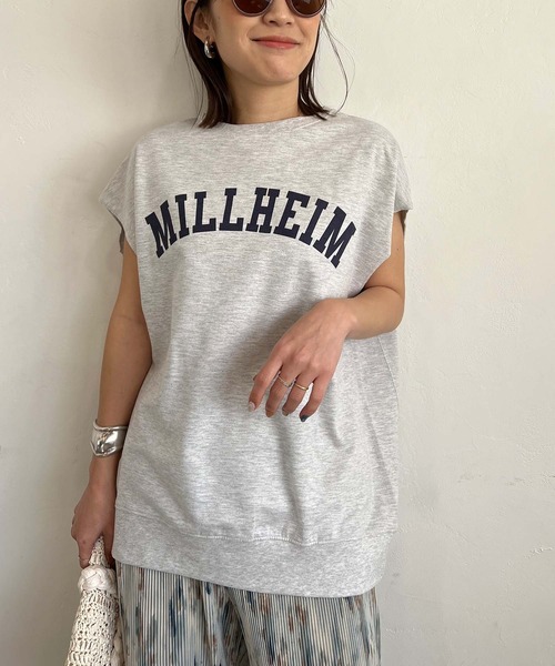 PICHI(ピイチ)の「ガレッジロゴフレンチスリーブTee(Tシャツ/カットソー・レディース・スカイブルー/モカ/オートミール/チャコール・M/L)」の1枚目の写真