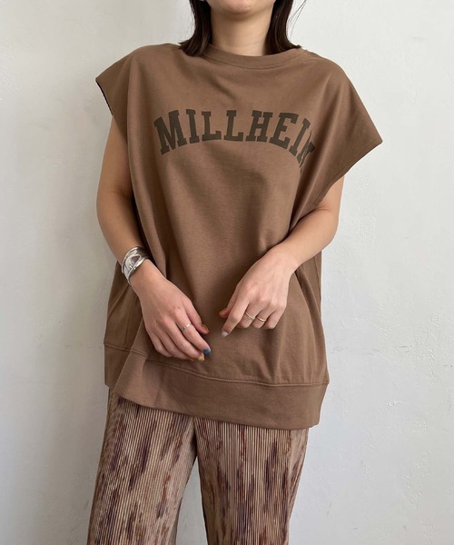 PICHI(ピイチ)の「ガレッジロゴフレンチスリーブTee(Tシャツ/カットソー・レディース・スカイブルー/モカ/オートミール/チャコール・M/L)」の3枚目の写真