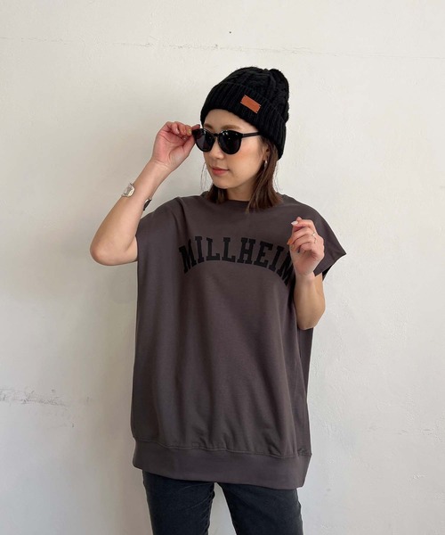 PICHI(ピイチ)の「ガレッジロゴフレンチスリーブTee(Tシャツ/カットソー・レディース・スカイブルー/モカ/オートミール/チャコール・M/L)」の6枚目の写真