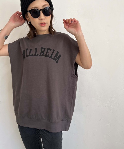 PICHI(ピイチ)の「ガレッジロゴフレンチスリーブTee(Tシャツ/カットソー・レディース・スカイブルー/モカ/オートミール/チャコール・M/L)」の8枚目の写真
