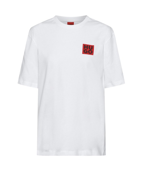 HUGO(ヒューゴ)の「ロゴスローガン リラックスフィット コットンTシャツ(Tシャツ/カットソー・レディース・ホワイト/ブラック・S/M/XS/L)」の8枚目の写真