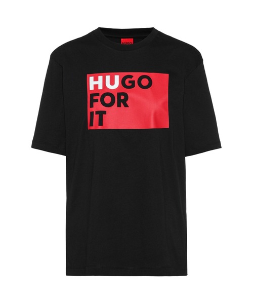 HUGO(ヒューゴ)の「ロゴスローガン リラックスフィット コットンTシャツ(Tシャツ/カットソー・レディース・ホワイト/ブラック・S/M/XS/L)」の12枚目の写真